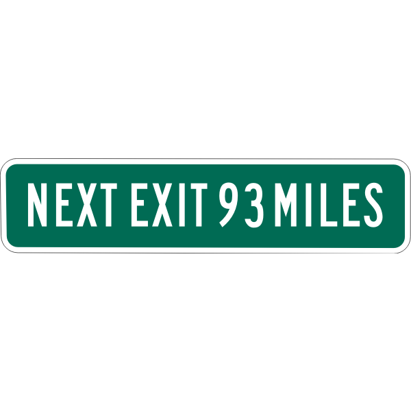 SVG Next Exit 93 miles
