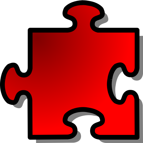 SVG nicubunu Red Jigsaw piece 3