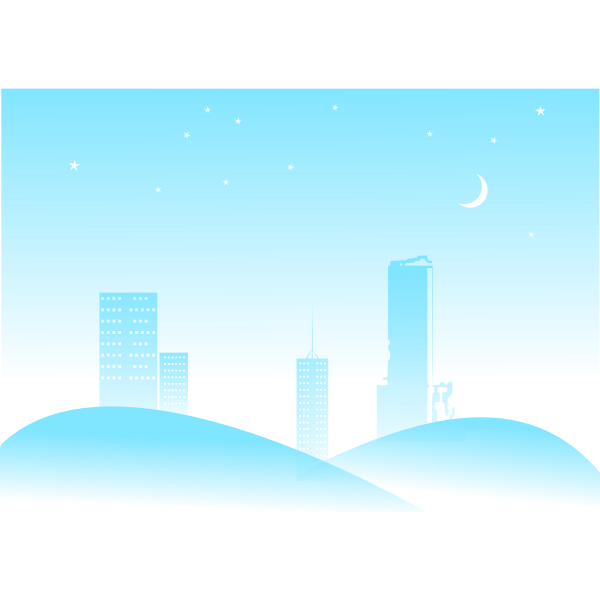 SVG Night Cityscape Blue