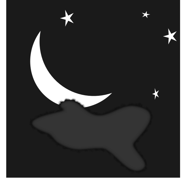 SVG Night sky with Moon and stars
