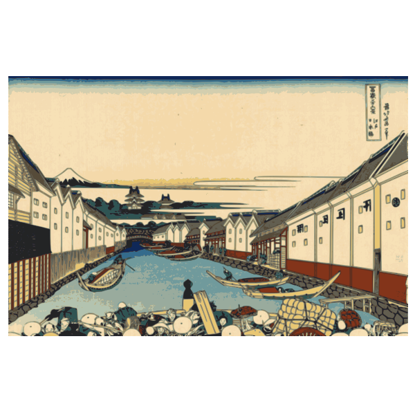 SVG Nihonbashi bridge in Edo vector image