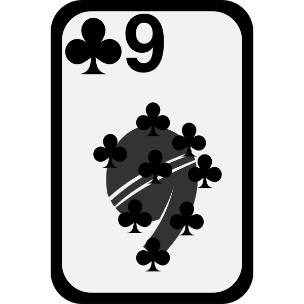 SVG Nine of Clubs funky playing card vector image