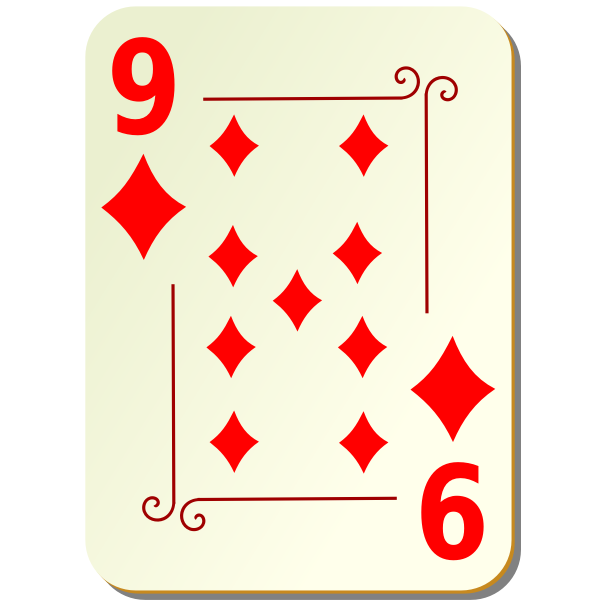 SVG Nine of diamonds vector clip art
