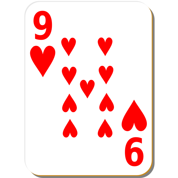 SVG Nine of hearts vector illustration