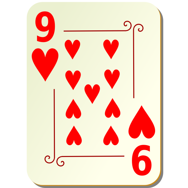 SVG Nine of hearts vector image