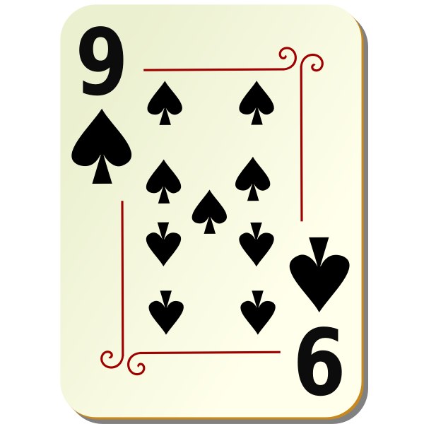 SVG Nine of spades playing card vector illustration