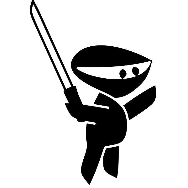 SVG Ninja character silhouette vector image