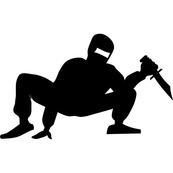 SVG Ninja hiding vector image