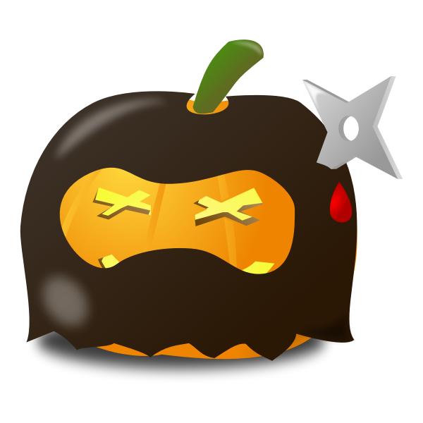SVG Ninja pumpkin vector illustration