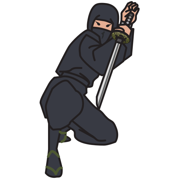 SVG Ninja with a sword attacking