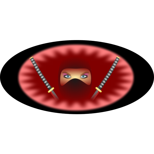SVG Ninja woman in red vector illustration