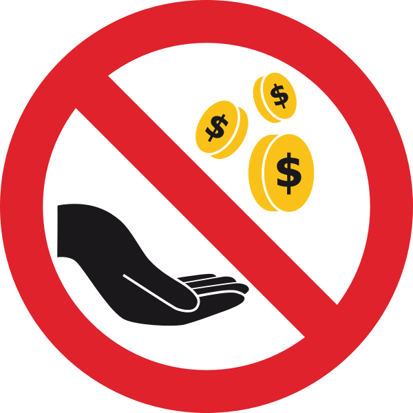 SVG No begging sign