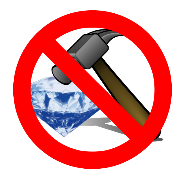 SVG No breaking a diamond with a hammer sign vector illustration