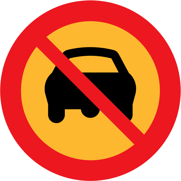 SVG No cars road sign vector drawing
