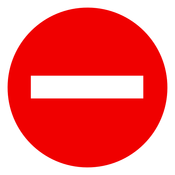 SVG No entry road sign