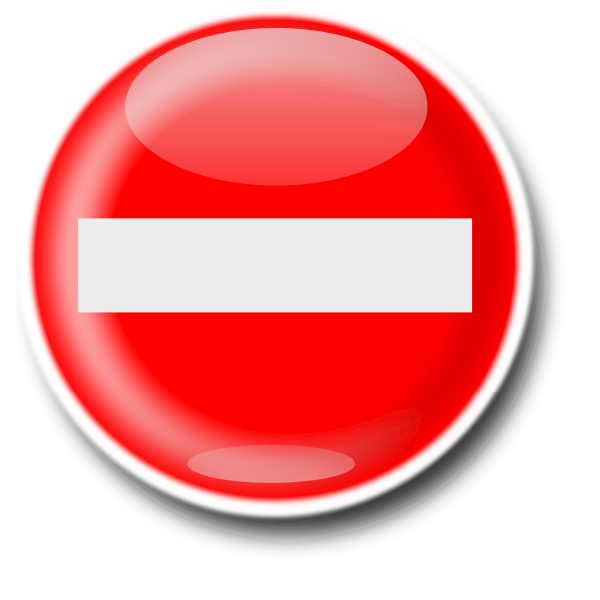 SVG No entry traffic roadsign with reflection vector image