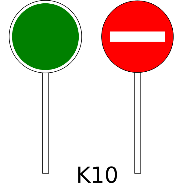 SVG No entry traffic sign on pole color vector drawing