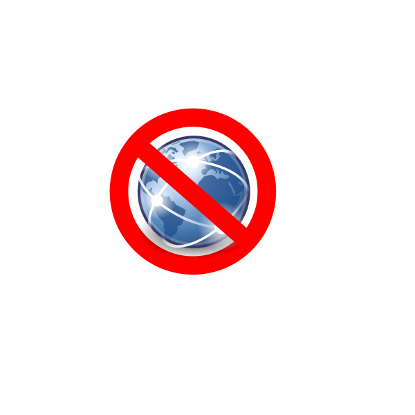 SVG No Global Internet Vector Icon