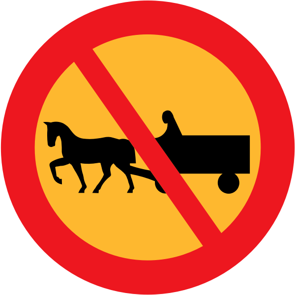 SVG No horse and carts vector road sign