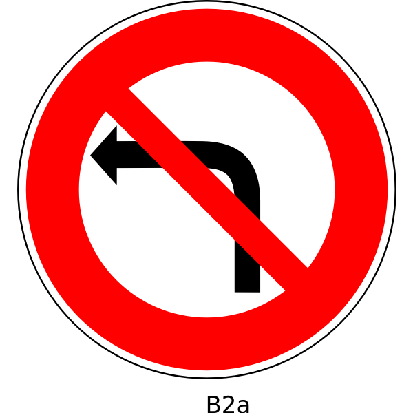 SVG No left turn traffic order sign vector image