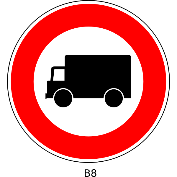 SVG No lorries traffic order sign vector illustration