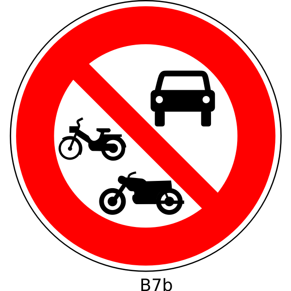 SVG No motor vehicles road sign vector image