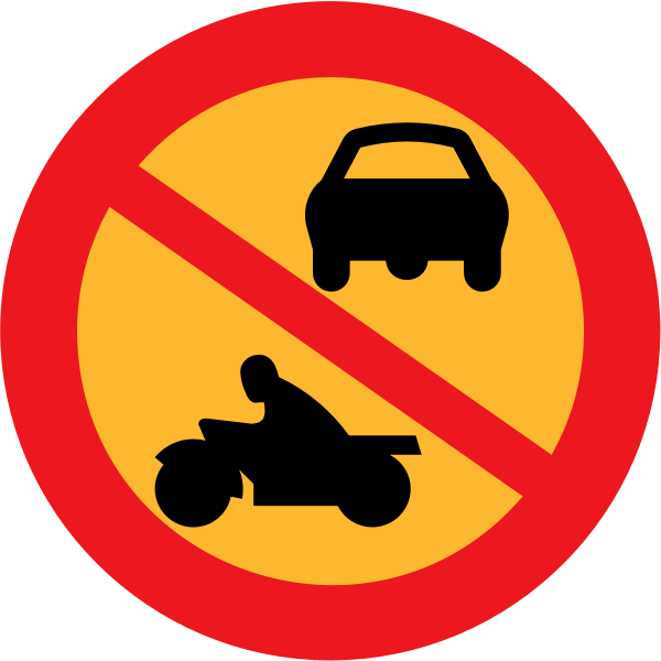 SVG No Motorbikes or cars vector sign