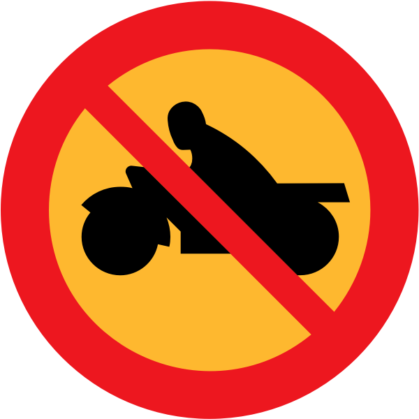 SVG No motorbikes vector road sign