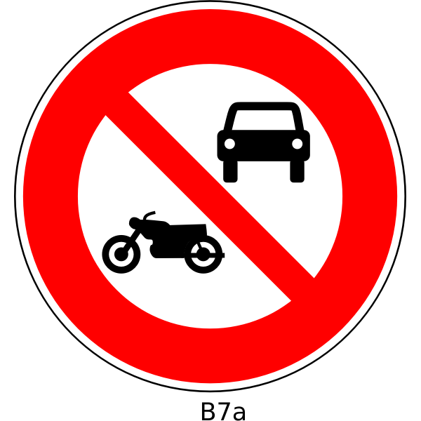 SVG No motorcycles and cars road sign vector image