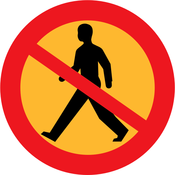SVG No pedestrians vector road sign