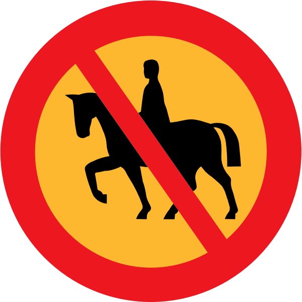 SVG No ridden or accompanied horses vector road sign