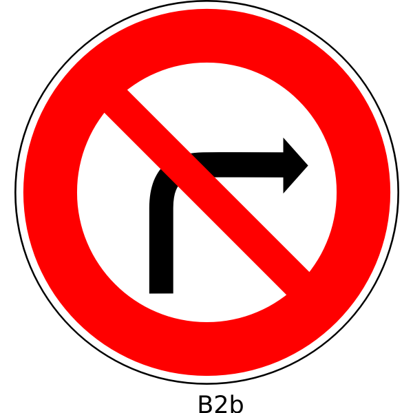 SVG No right turn traffic order sign vector clip art