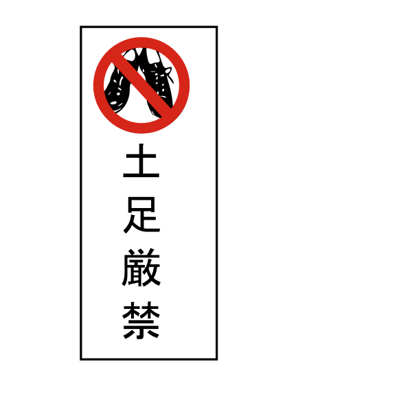 SVG No shoes Japanese sign vector image