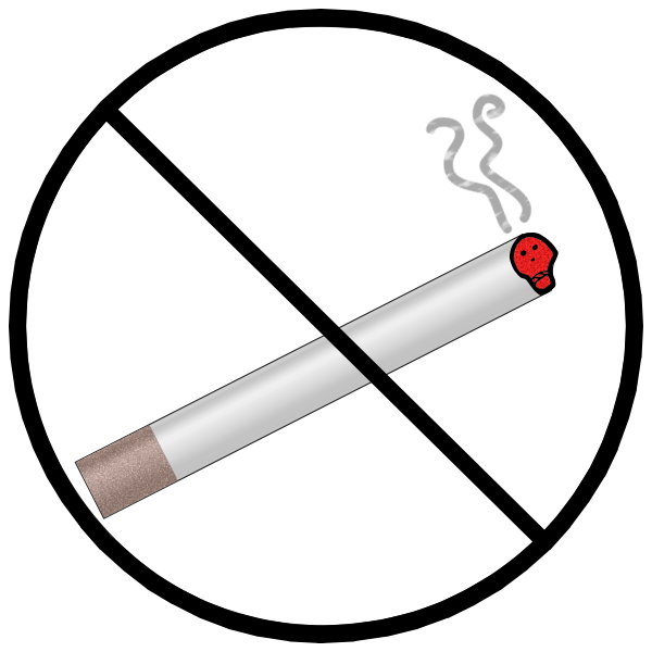 SVG No smoking sign with skull vector clip art
