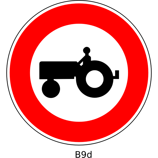 SVG No tractors road sign vector image