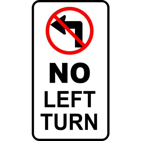 SVG No turn left traffic roadsign vector image
