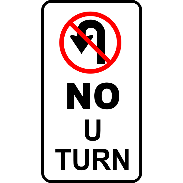 SVG No Uturn left traffic roadsign vector image