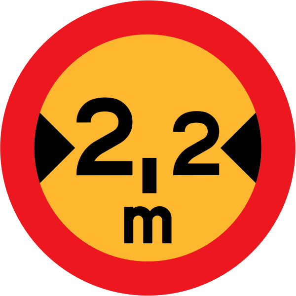 SVG No vehicles with width over 22 meters road vector