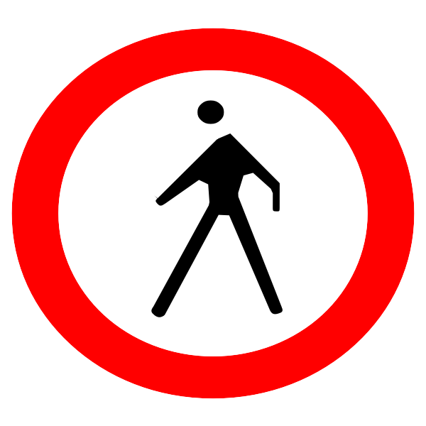 SVG No walking traffic sign vector drawing