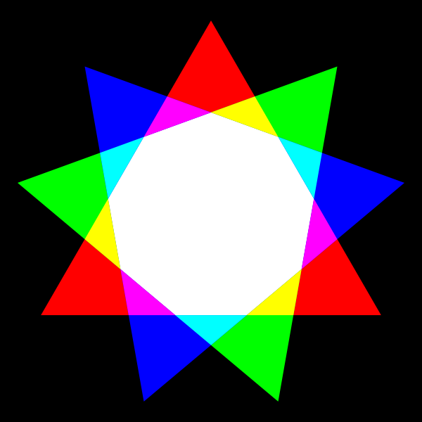 SVG nonagon rgb mix
