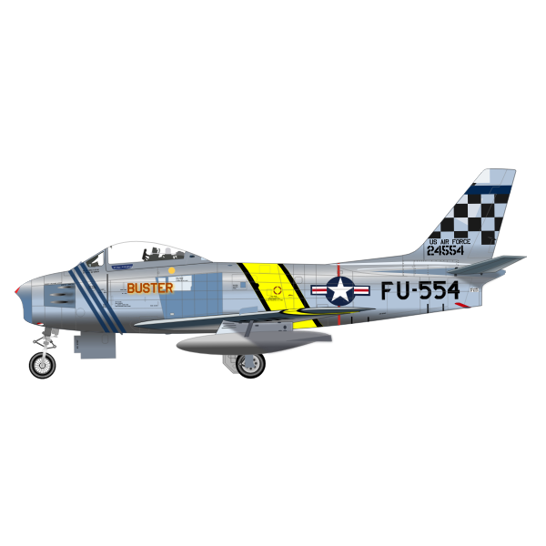SVG North American F-86 Sabre airplane vector drawing