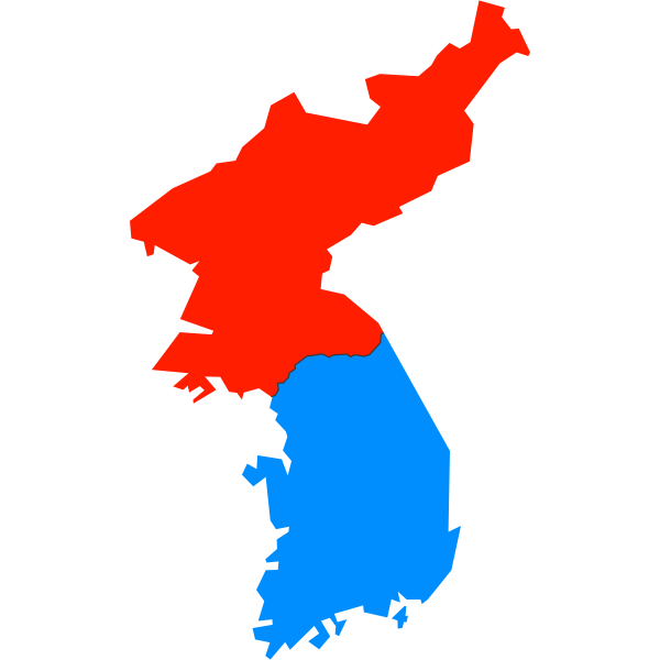 SVG North and South Korea Simplified Map without Jeju