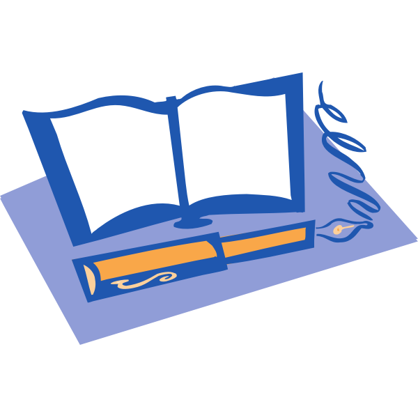 SVG Notebook and pen vector image