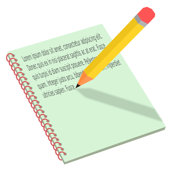 SVG Notebook and pencil
