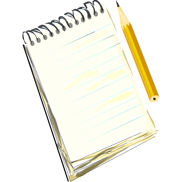 SVG Notepad and pencil