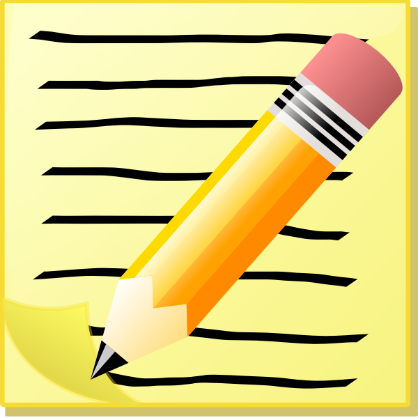 SVG Notepad with text and pencil