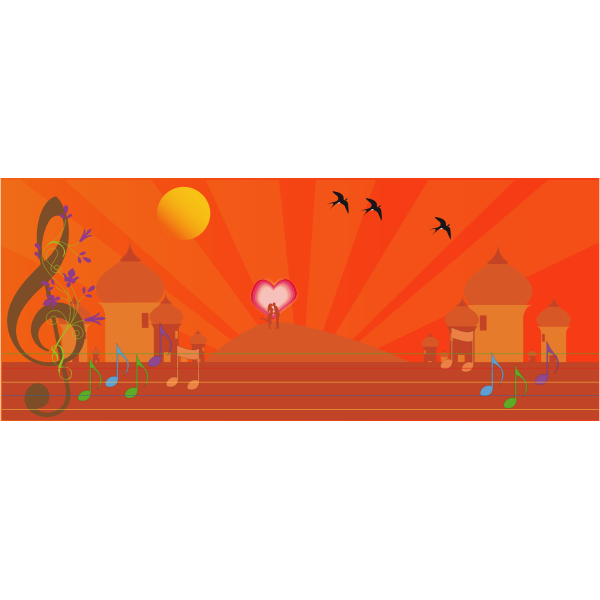 SVG notes d amour au soleil
