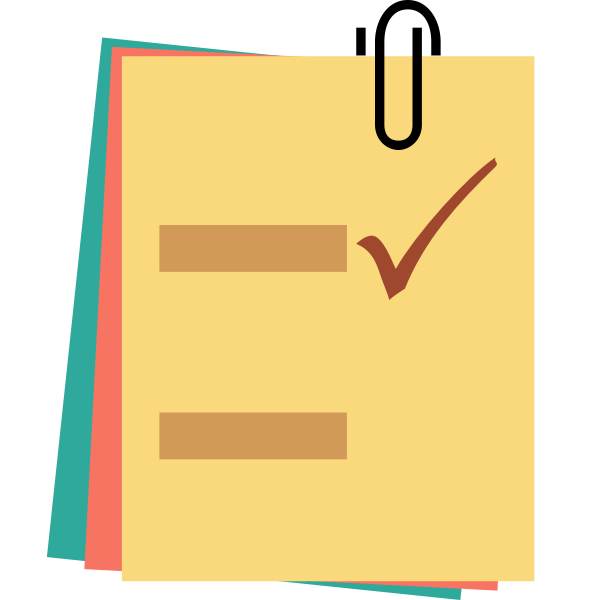 SVG Notes with paperclip vector drawing