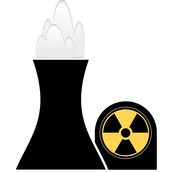 SVG Nuclear plant black and yellow clip art