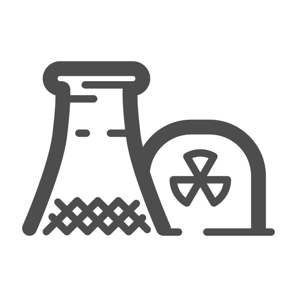 SVG Nuclear power plant with grass silhouette vector graphics